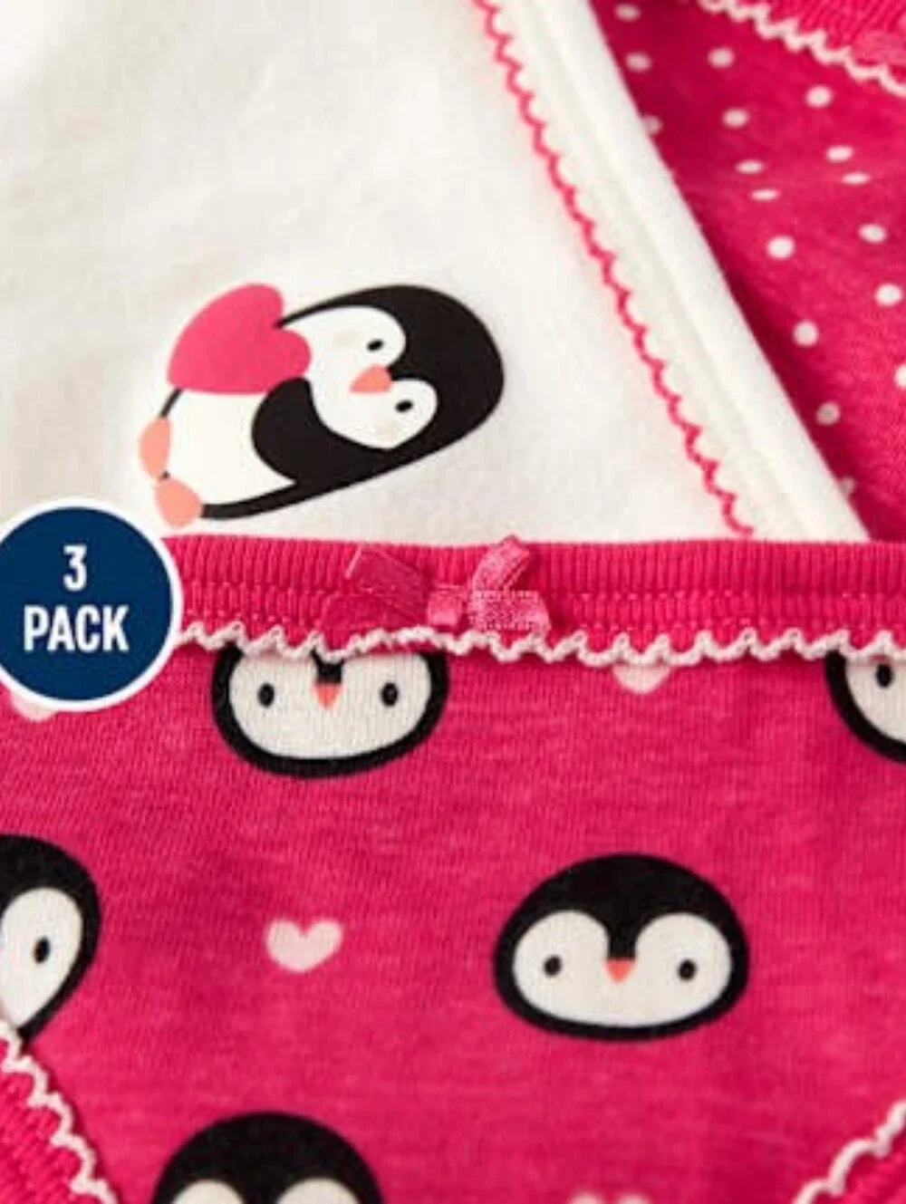NWT Gymboree Girls 3-Pack Pink Penguin Print Cotton Briefs